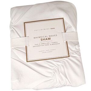 Pottery Barn Teen Whimsical Waves Standard Pillow Sham White NEW *FLAW*